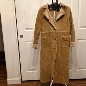 Guess Tan Suede Jacket with Shearling Accents
